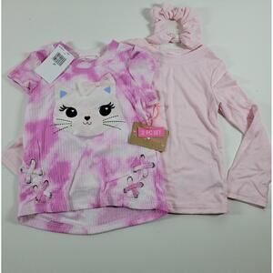 Young Hearts Toddler Girls 2pc Top Set with Matching Headband 3T NEW